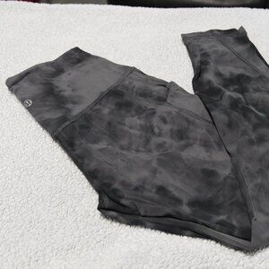 Lululemon Align 25" black and grey tie-dye with pockets sz 6